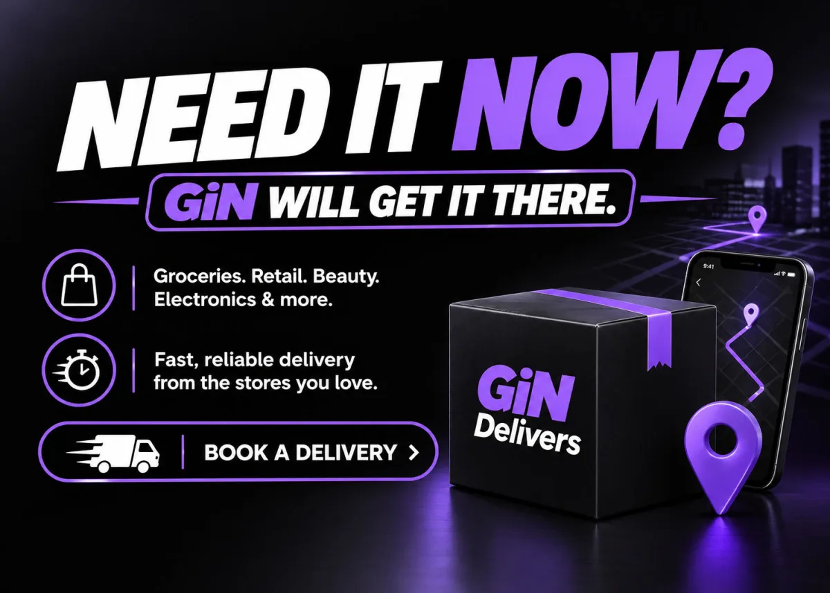 Need it now? GiN will get it there. Groceries, retail, beauty, electronics and more — fast, reliable delivery from the stores you love. Book a delivery.